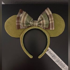 Disneyland Pear Corduroy, Plaid Bow Mouse Ears